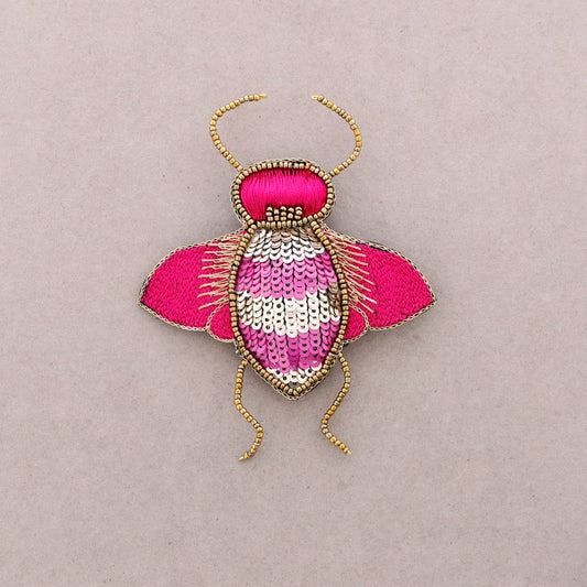 Broche Insecte Paillettes: Fucsia