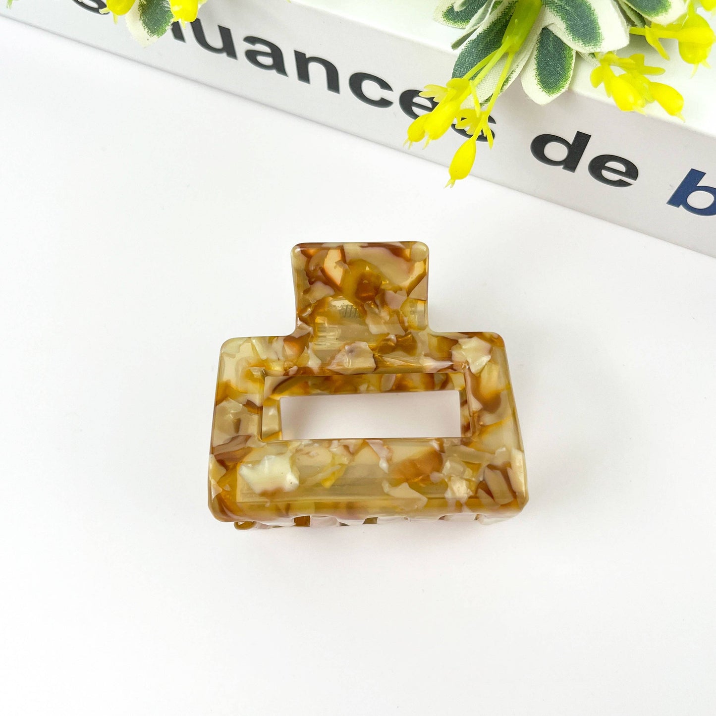 Pince à cheveux carrée Marron tacheté - DupontDupont