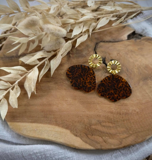 Boucles d'oreilles Pétales tigré