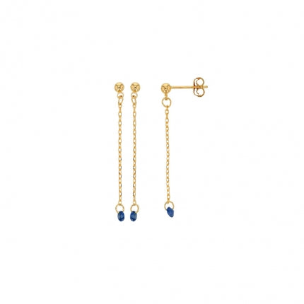 Boucles pendantes zircon rubis
