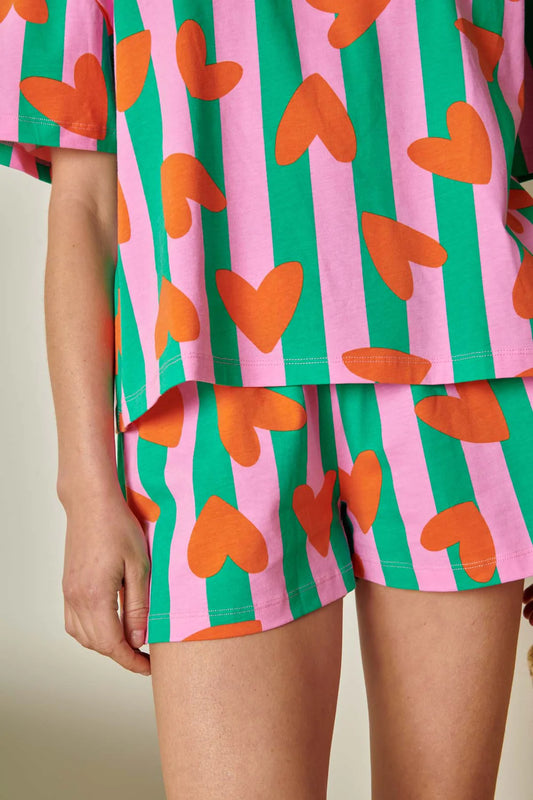 Ensemble cœurs rayures