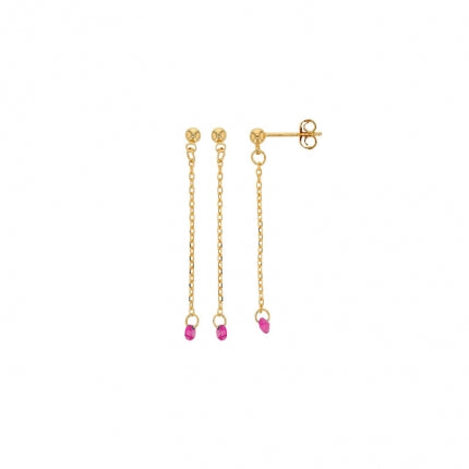 Boucles pendantes zircon saphir