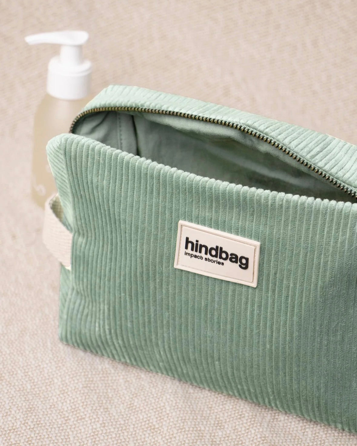 Trousse de toilette Leon Velours vert d’eau