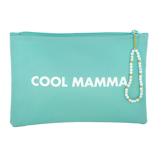 Pochette Cool Mamma Turquoise/blanc