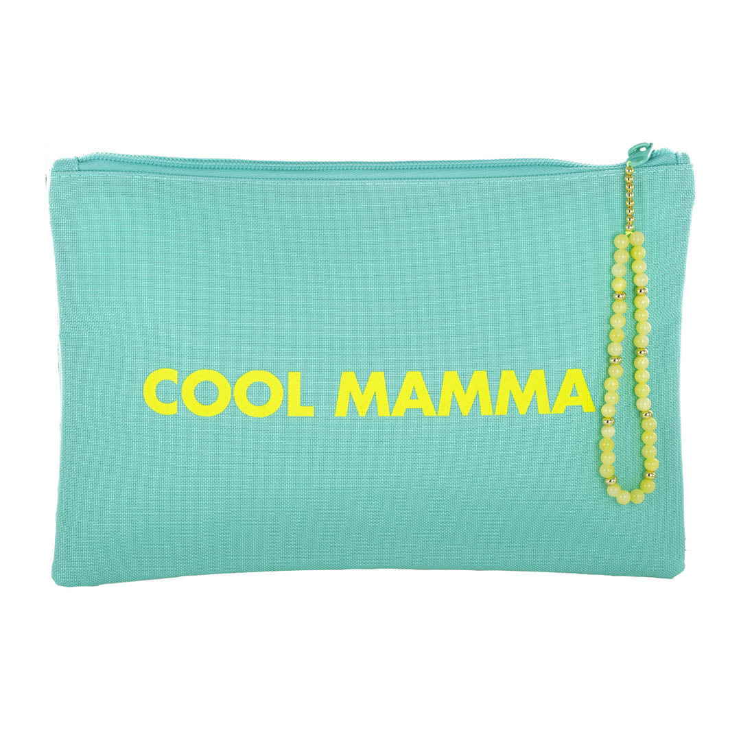 Pochette Cool Mamma Turquoise/jaune