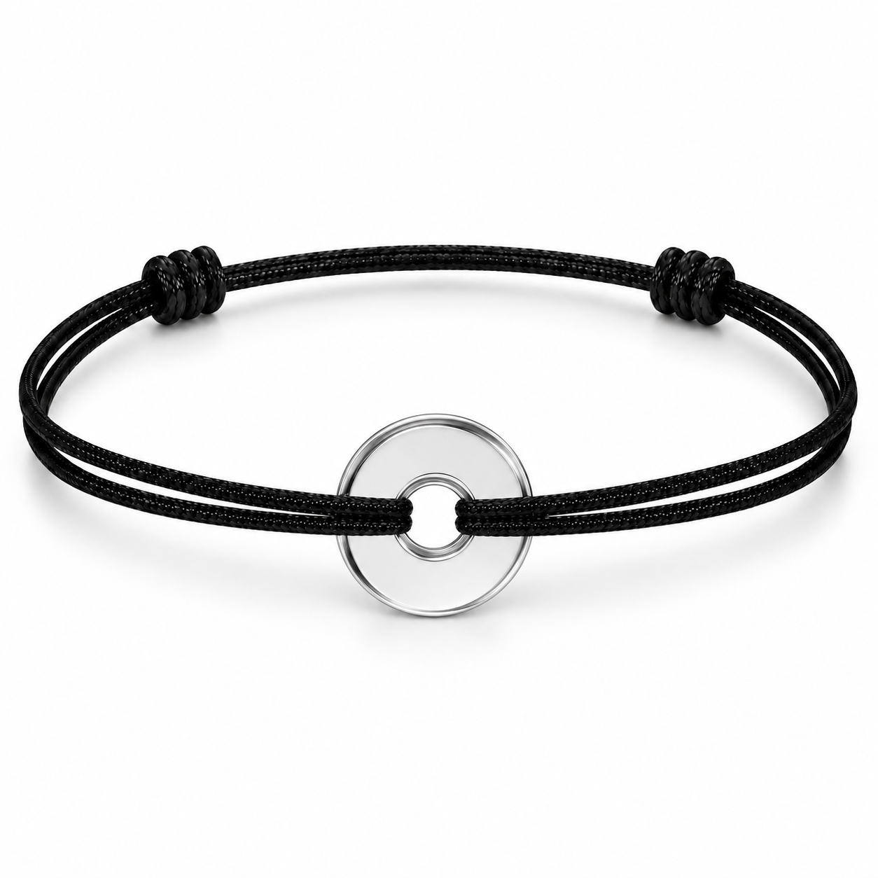 Bracelet cordon Rond Argent