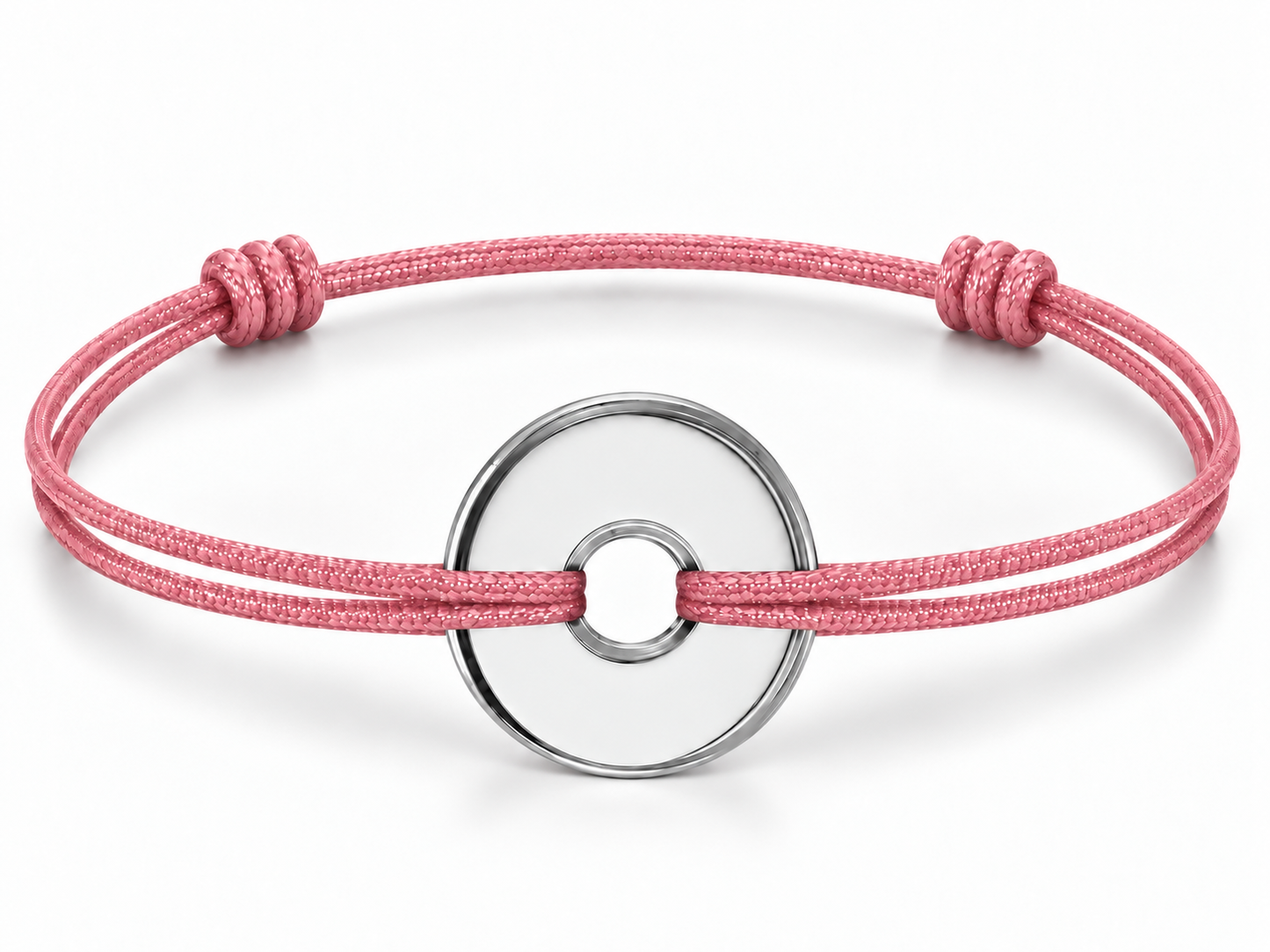 Bracelet cordon Rond Argent