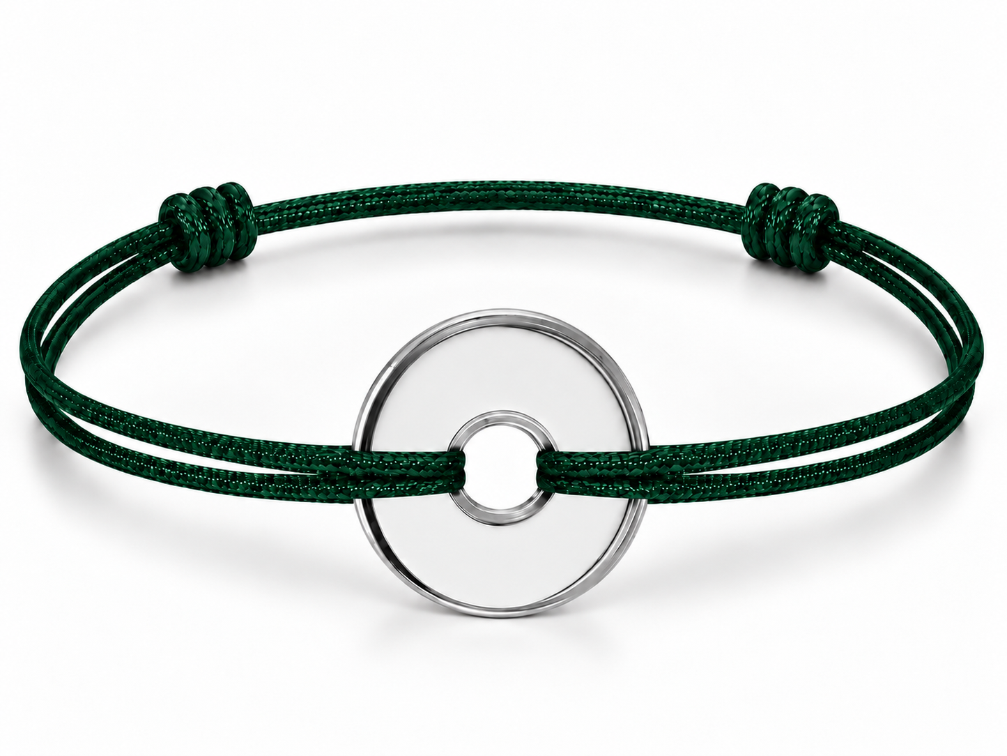 Bracelet cordon Rond Argent