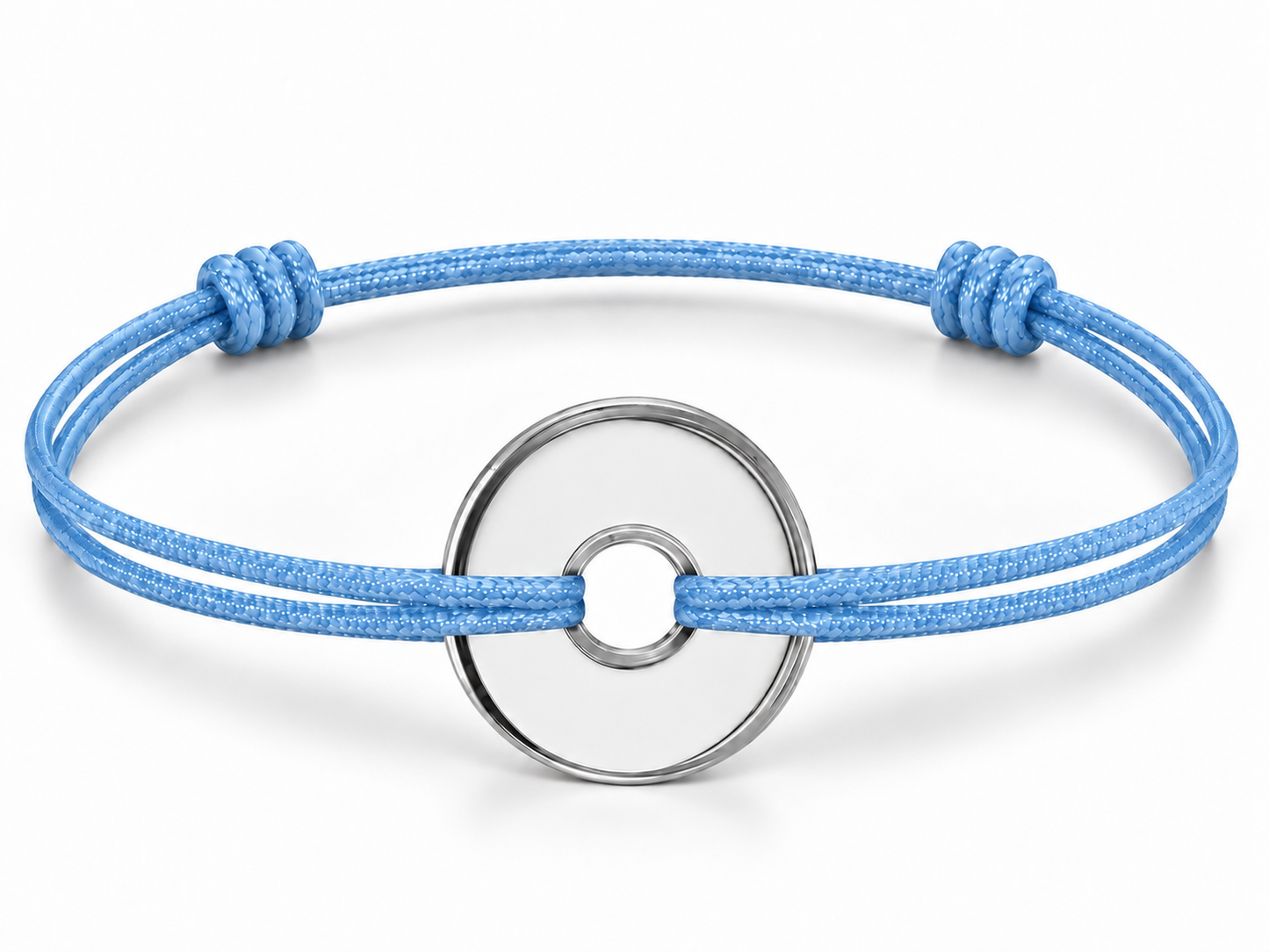 Bracelet cordon Rond Argent