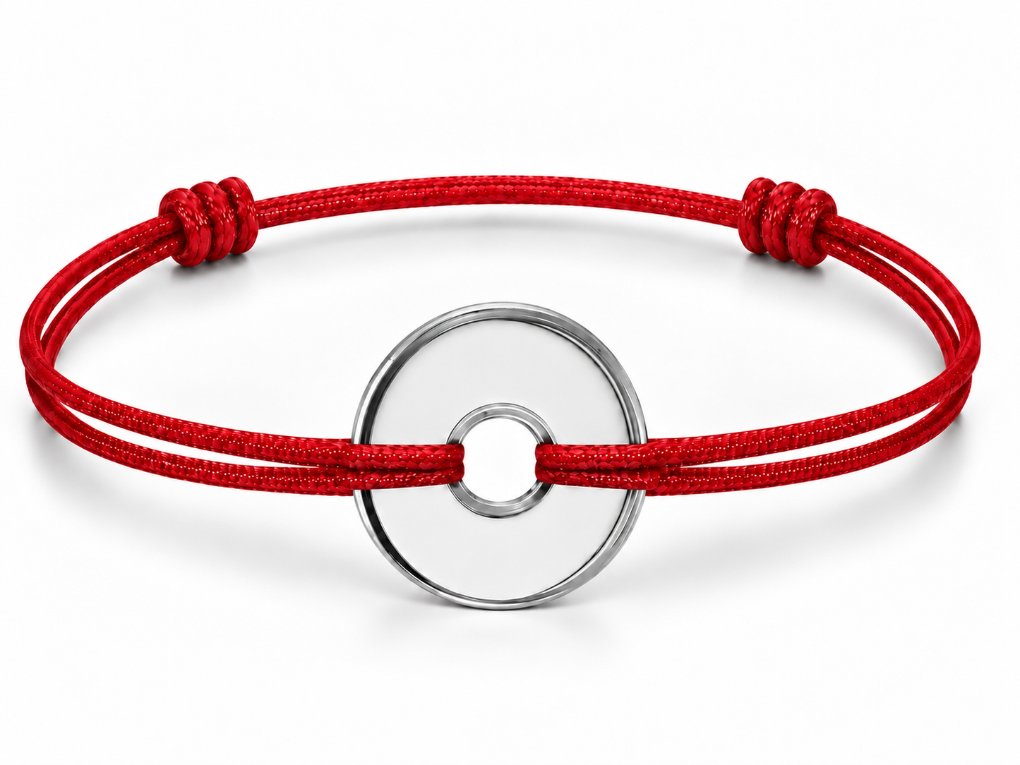 Bracelet cordon Rond Argent