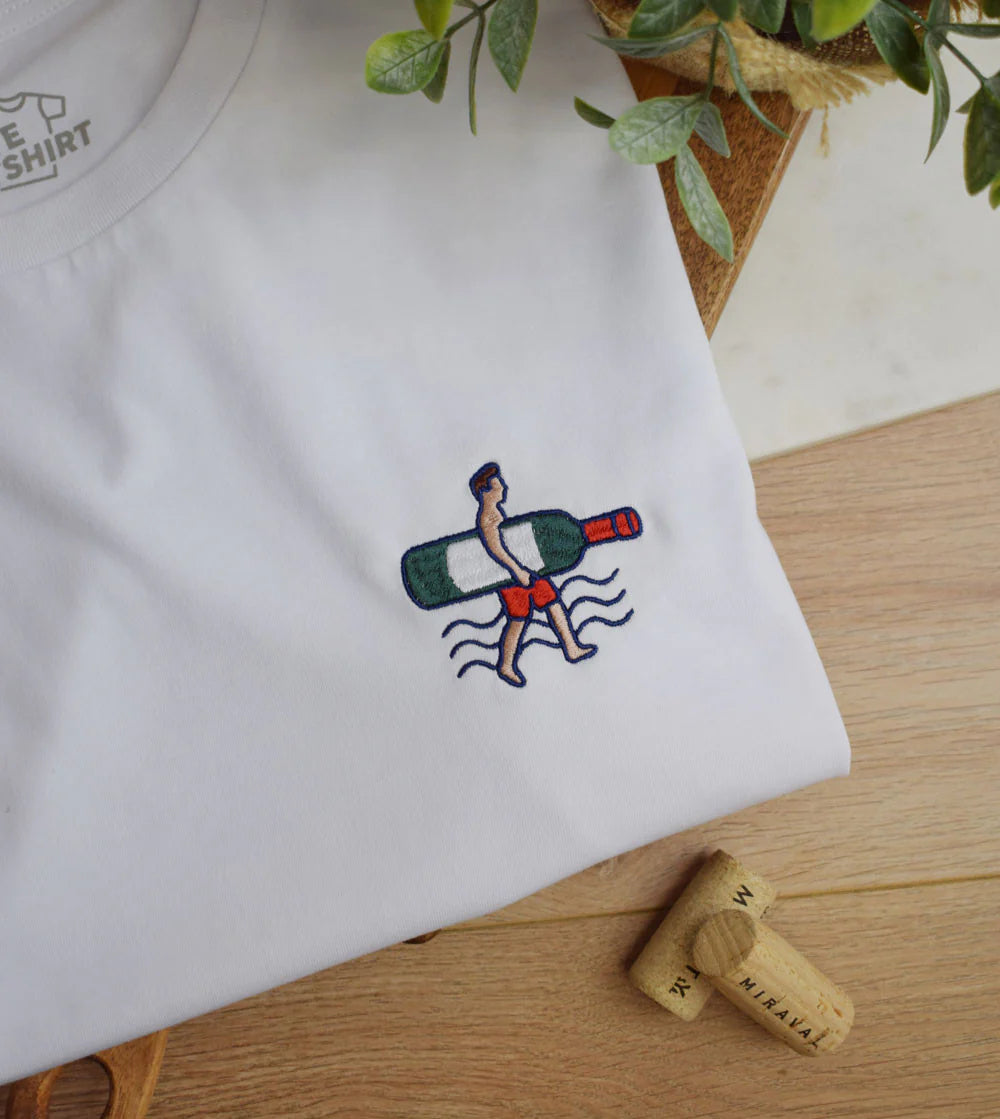 T-shirt brodé Surf vin