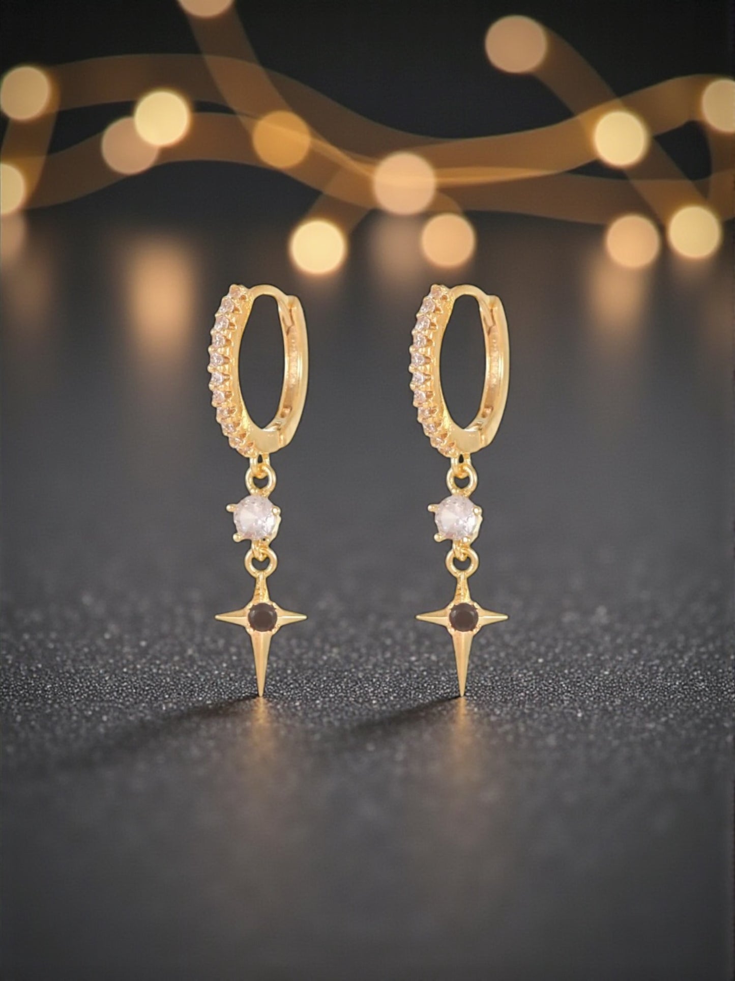 Boucles d'oreilles Amara noires - DupontDupont