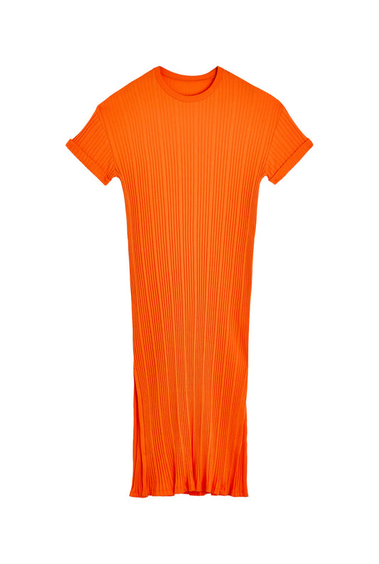 Robe plissée orange