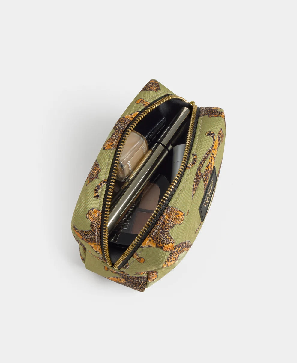 Trousse maquillage Léopard vert
