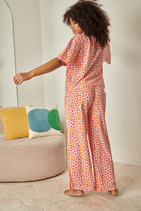 Ensemble long Léopard rose