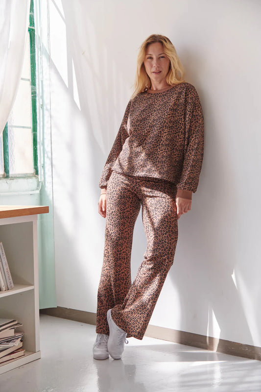 Pantalon Léopard marron
