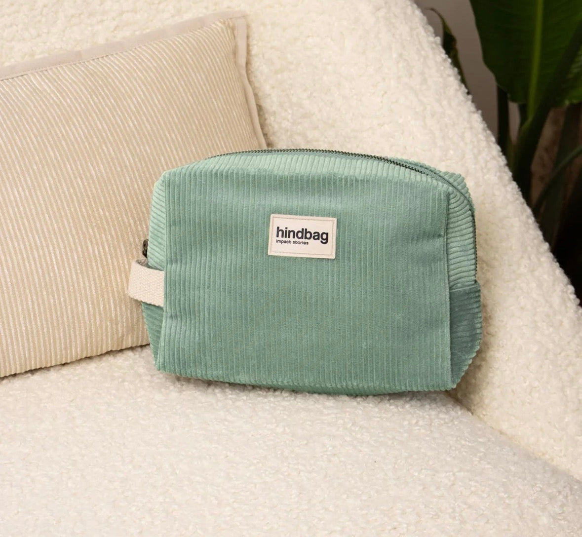 Trousse de toilette Leon Velours vert d’eau