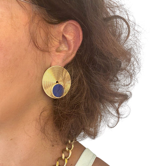 CLIP Boucles d'oreilles XL 7 chemins ronde