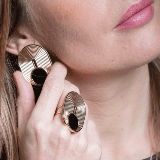 CLIP Boucles d'oreilles XL 7 chemins ovale