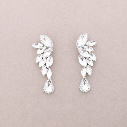 Boucles d'oreilles plumes cristal Blank