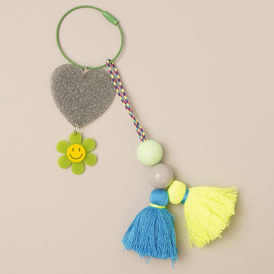 Breloque de sac porte-clés Happy Face