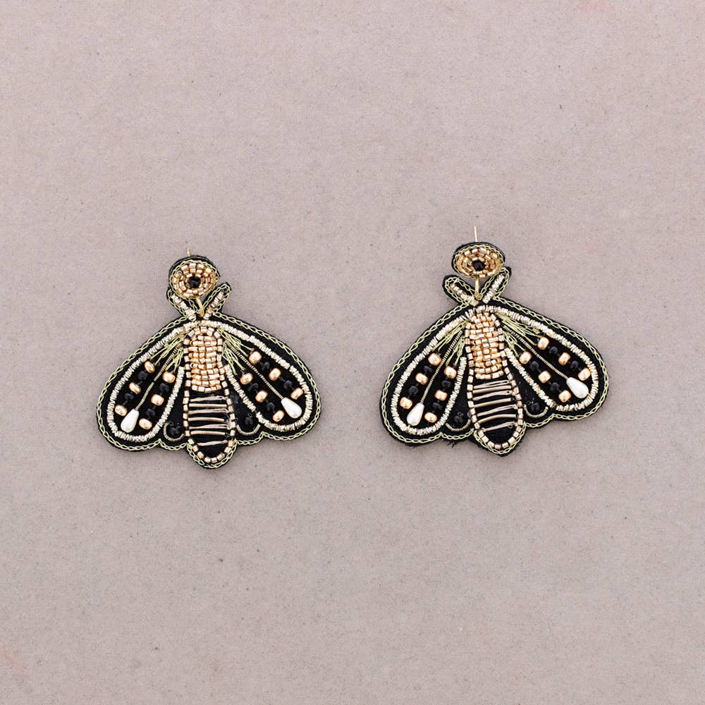 Boucles d'oreilles Insecte Perles doré - DupontDupont