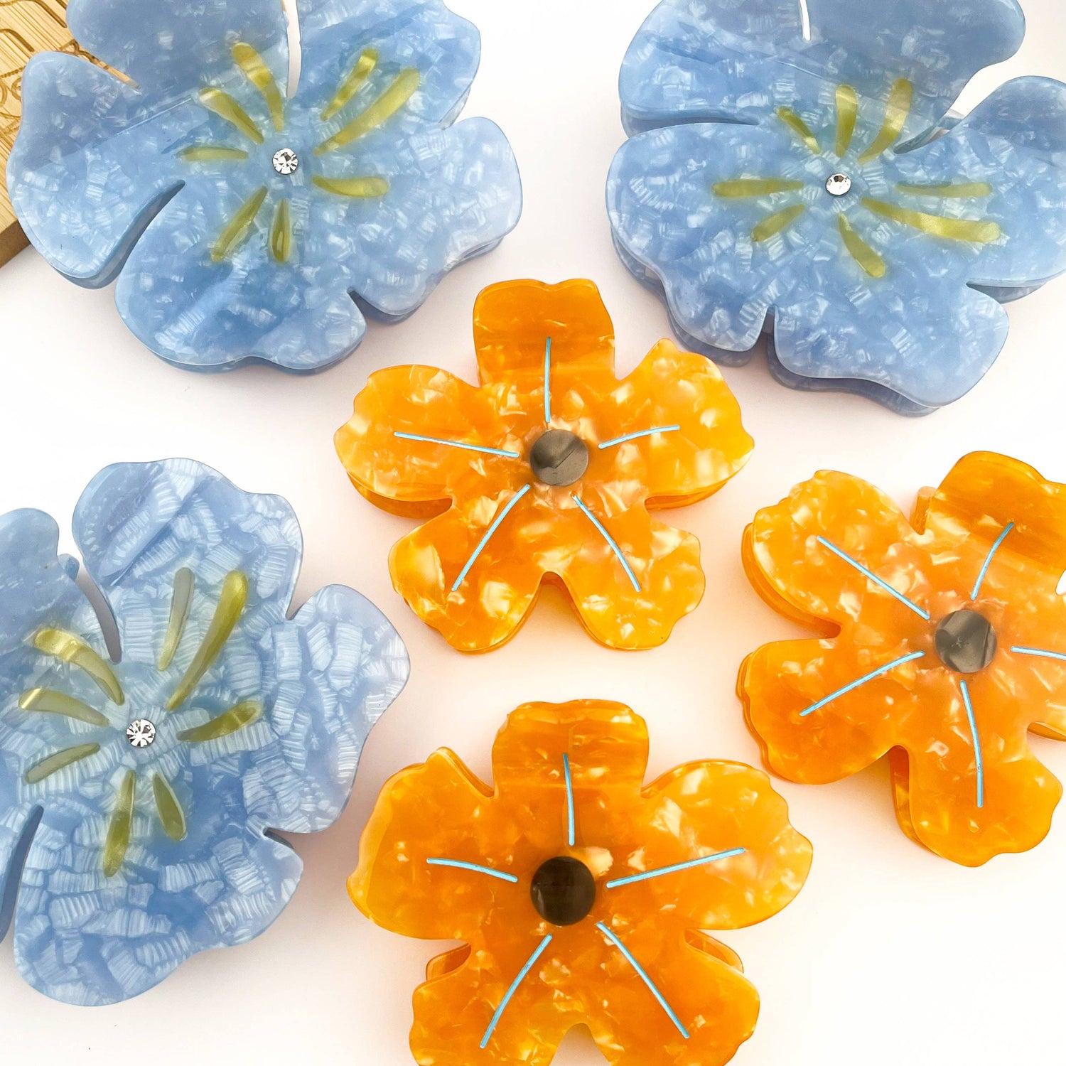 Pince à cheveux fleur d'été, pince à cheveux de plage: Bleu - DupontDupont