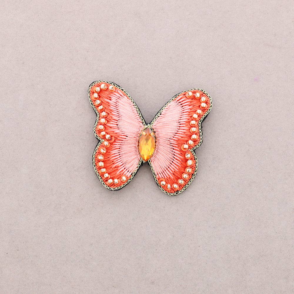 Broche à sequins en forme de papillon: Vert