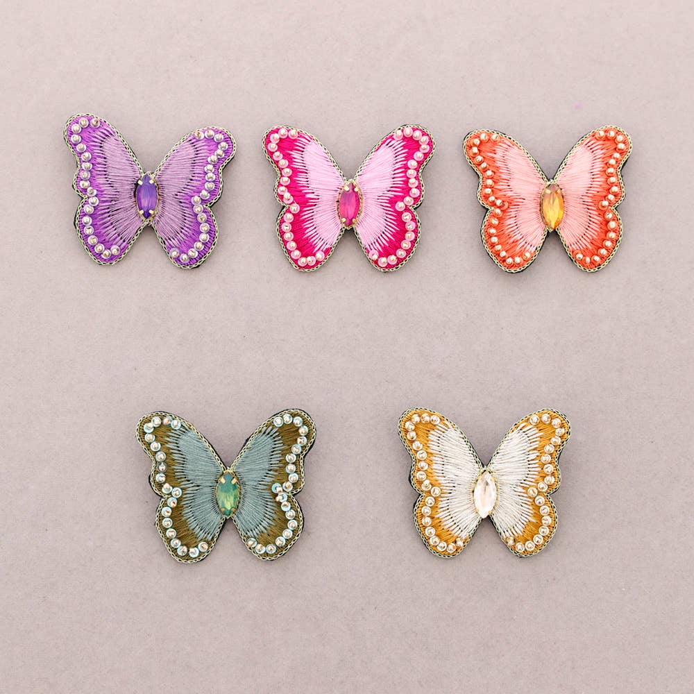 Broche à sequins en forme de papillon: Vert