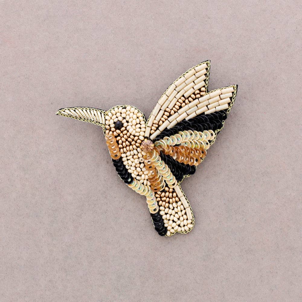 Broche oiseau en perles: Verde