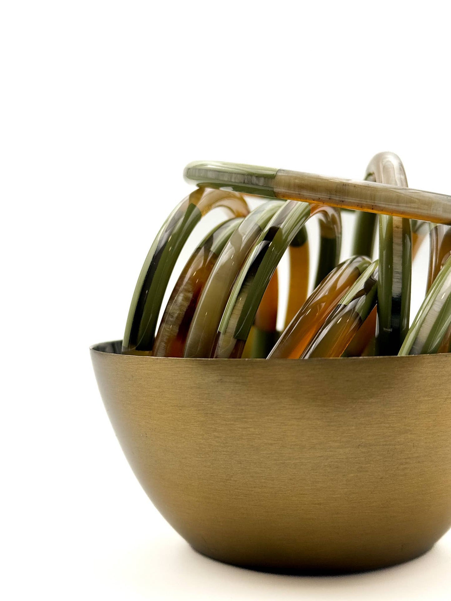 Jonc corne de buffle kaki alterné