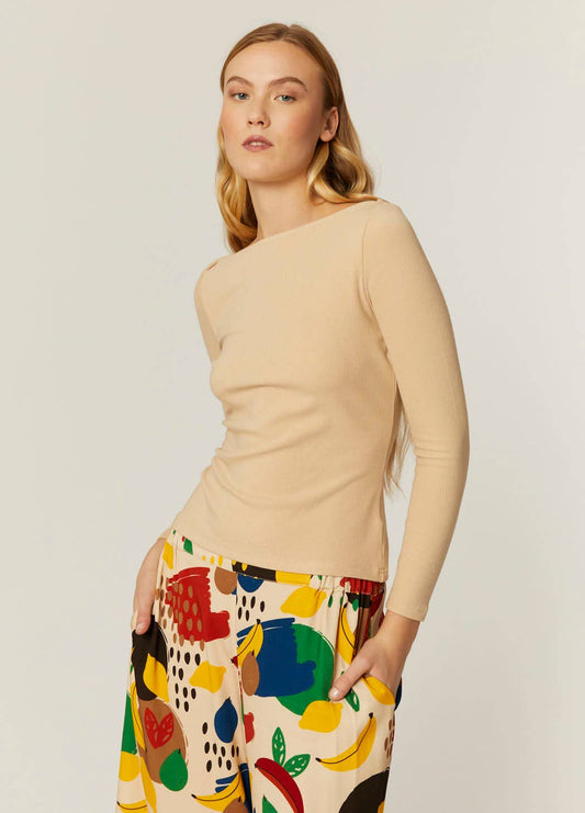 TOP COL BATEAU BEIGE