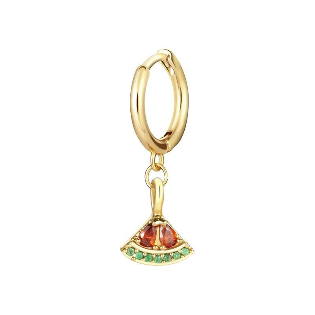Boucle d’oreille fraîcheur pastèque: Rouge / Doré - DupontDupont