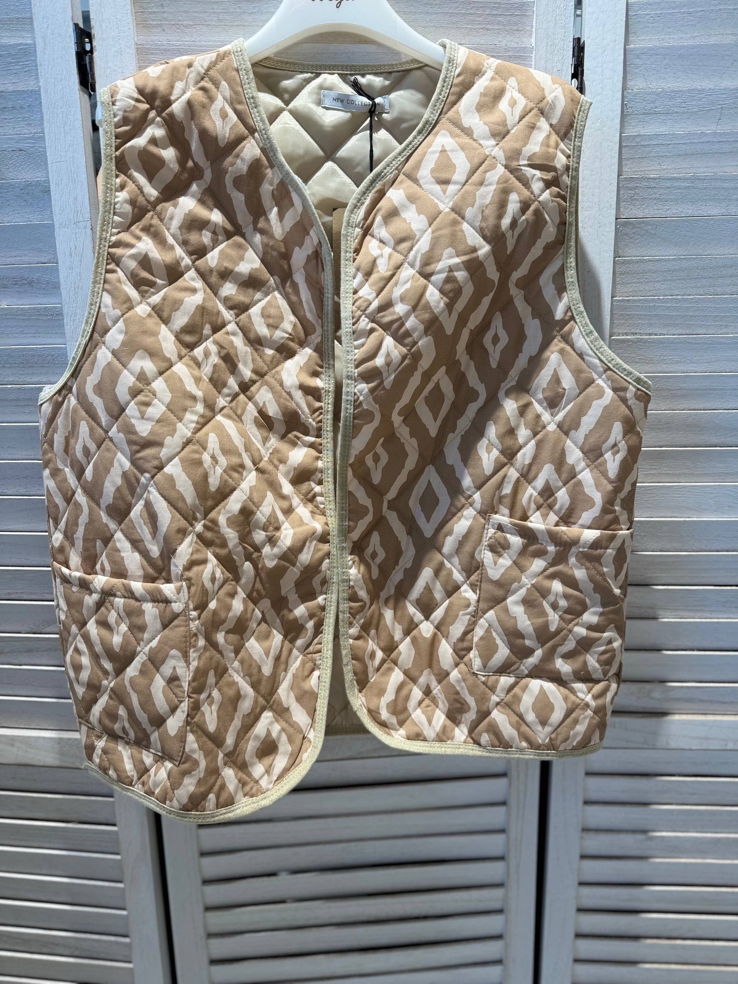 Gilet brodé léger pour femmes - gia044beige