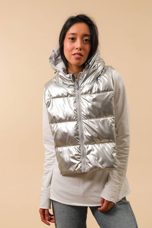 Capuche doudoune imperméable réversible : Acier