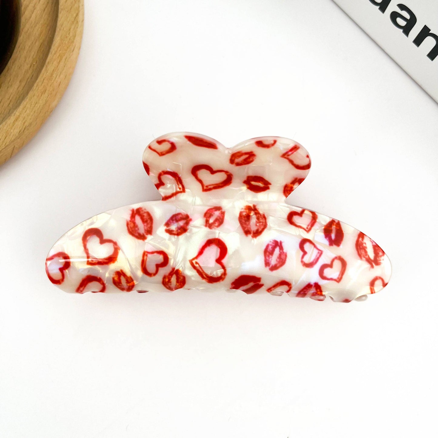 Pince à cheveux rétro cœur