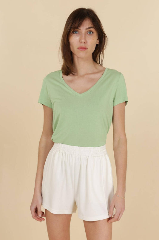 T-SHIRT COL V CUPRO