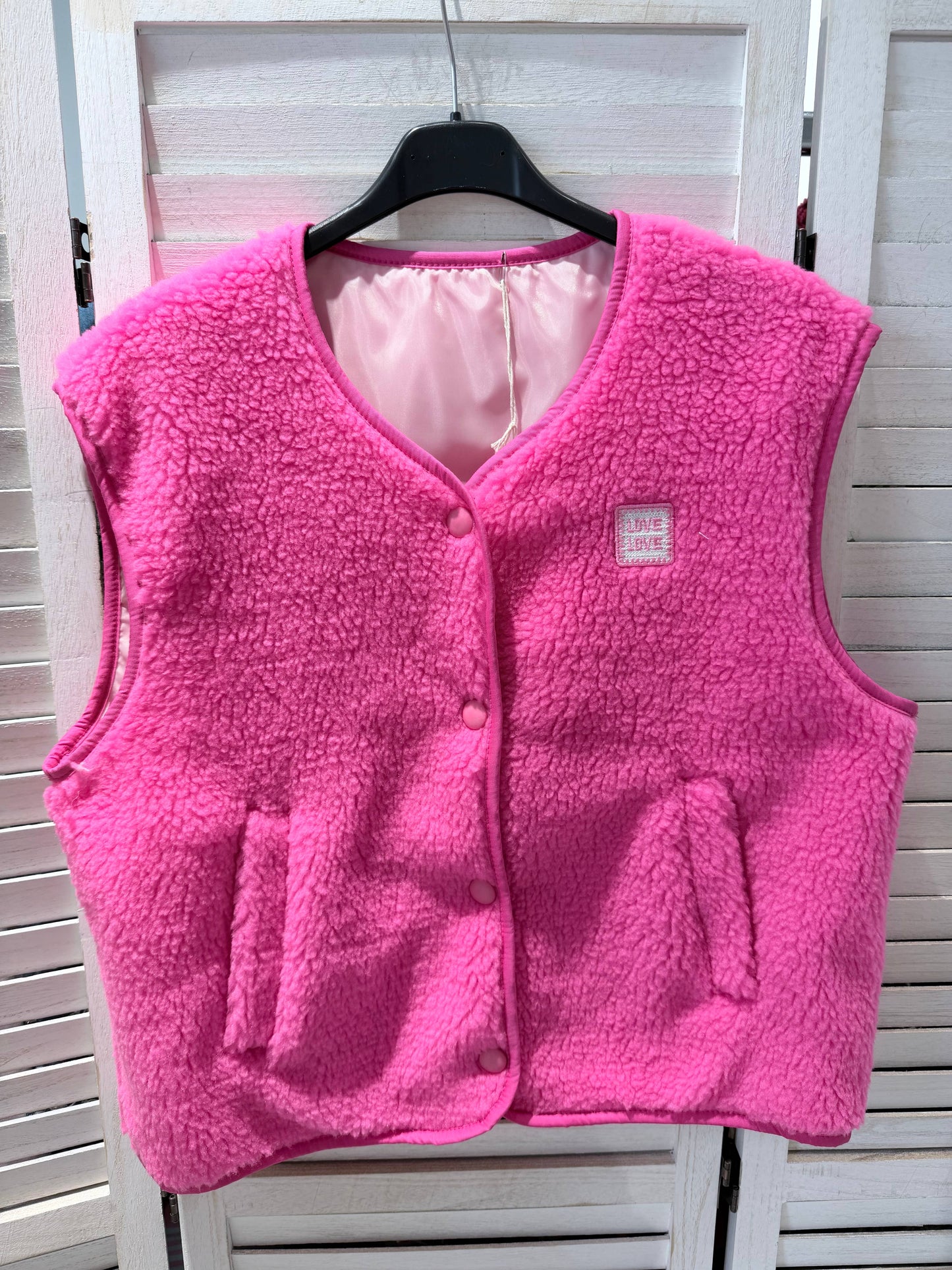Gilet moumoute original: Rose / TU