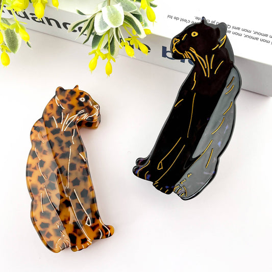 Pince à cheveux en acétate motif jaguar - DupontDupont