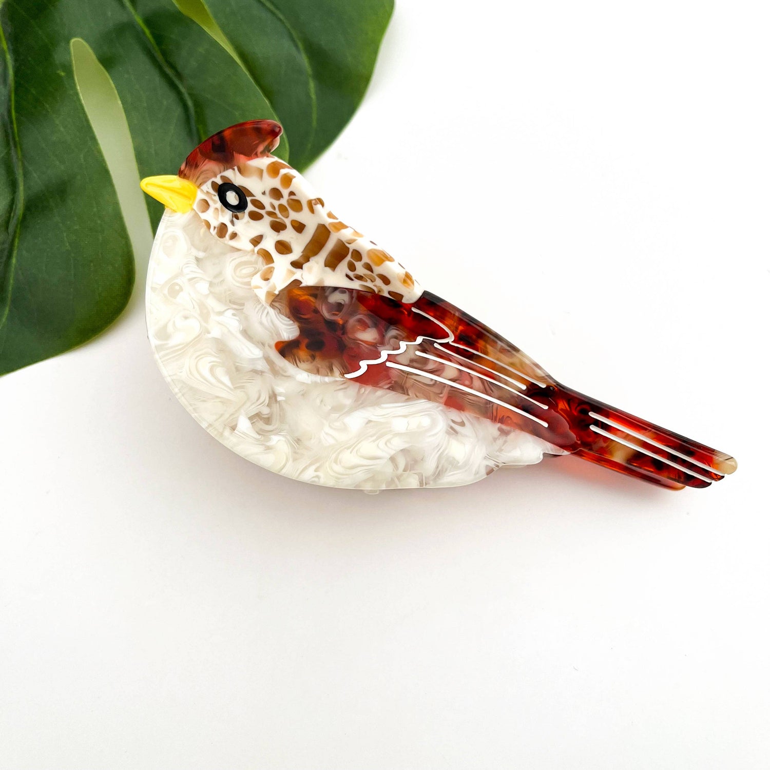 Pince à cheveux en acétate oiseau mignon – Inspirée par des animaux fantaisistes: Marron - DupontDupont