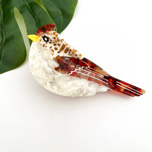 Pince à cheveux en acétate oiseau mignon – Inspirée par des animaux fantaisistes: Marron - DupontDupont