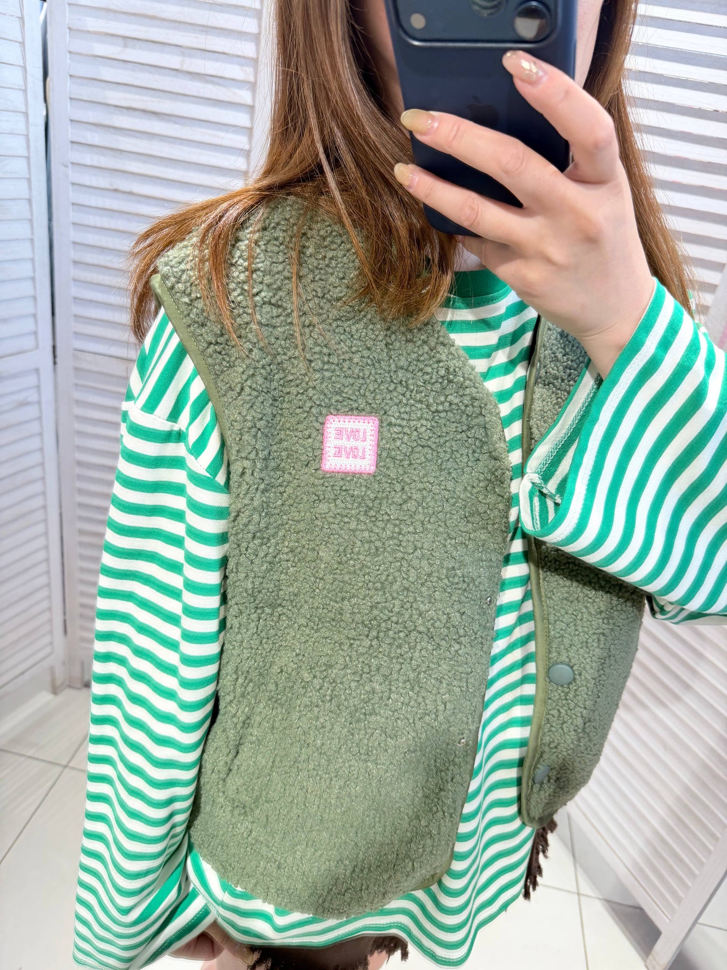 Gilet teddy boutonné: Kaki / TU - DupontDupont
