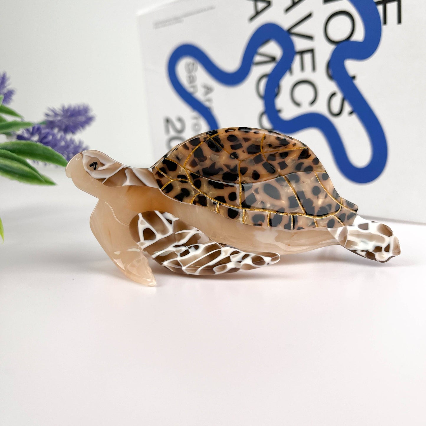 Pince à cheveux tortue en acétate