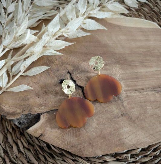 Boucles d'oreilles Pétales marron - DupontDupont