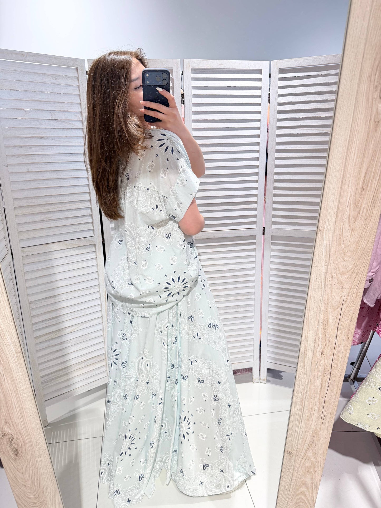 Ensemble imprimé coton femme: Bleu / TU