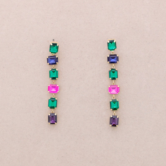 Boucles d'oreilles pendantes carrées