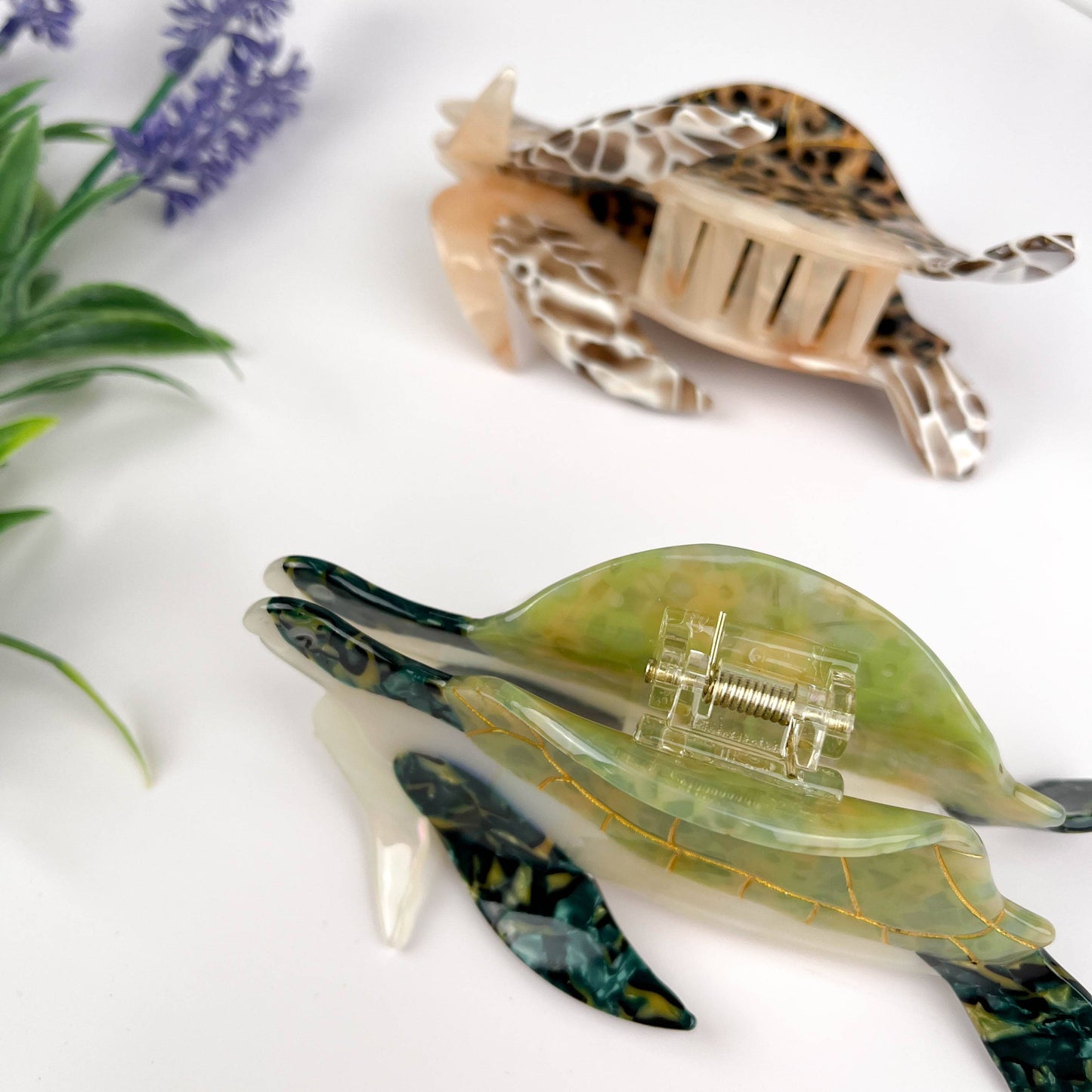 Pince à cheveux tortue en acétate