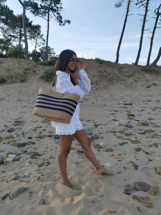 Sac de plage en toile de jute
