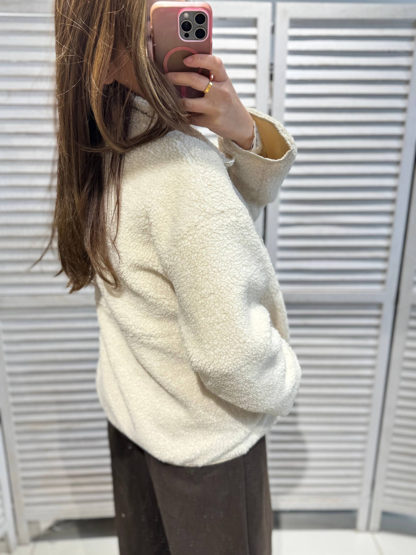 Veste polaire zippée: Ecru / TU