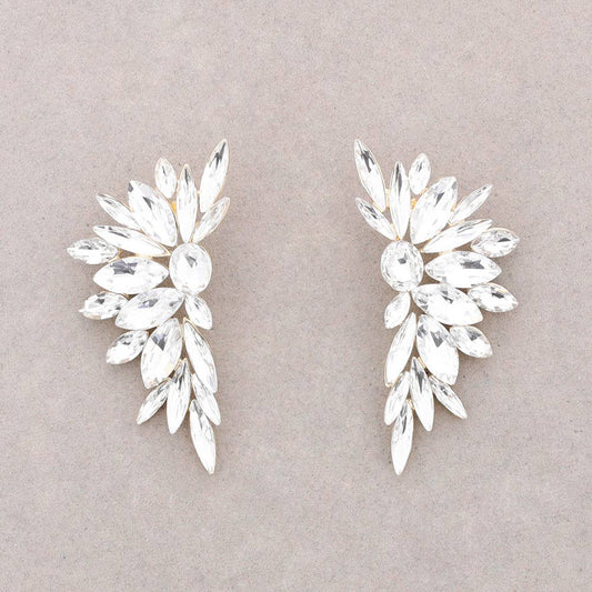 Boucles d'oreilles aile en cristal: Blanc